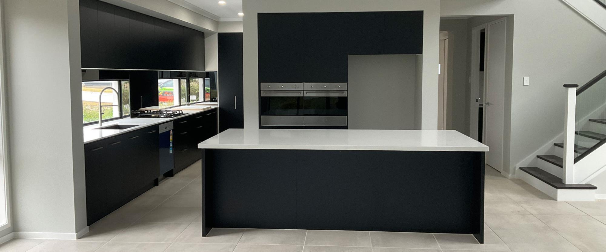 modern white and black kitchen